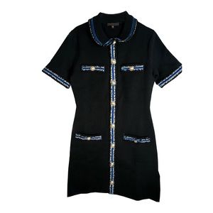 Maje Black and Blue Mini Dress